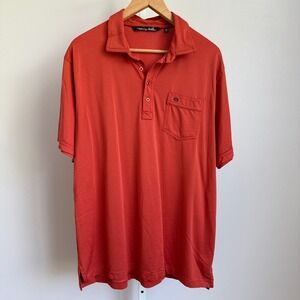 Travis Mathew Mens‎ XL Polo Shirt Golf Casual Short Sleeve Orange